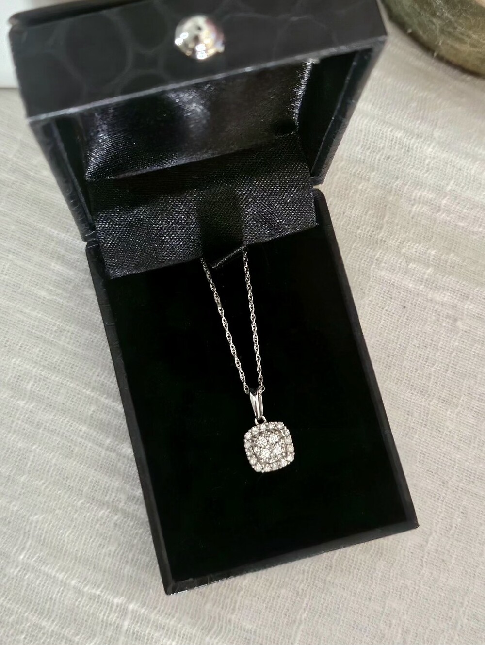 Sterling Silver Diamond Pendant Necklace